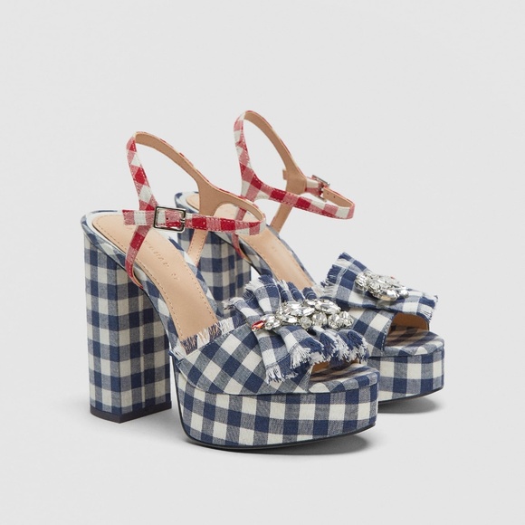 zara gingham sandals